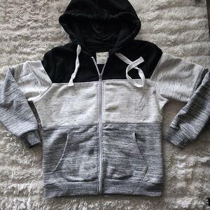 Doublju Black and Gray Colorblock Hoodie NWOT